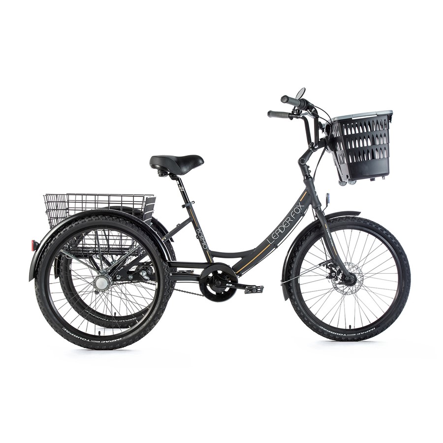 LEADER FOX Elektrická tříkolka BORMIO, 3 rychlosti, černá mat/zlatá