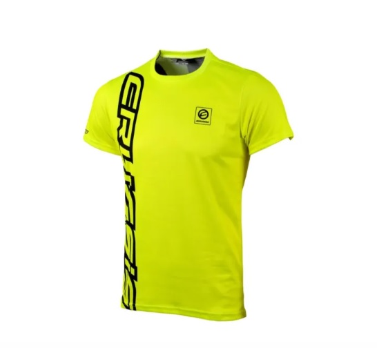 Crussis Pánské triko, krátký rukáv - žluté fluo / černé