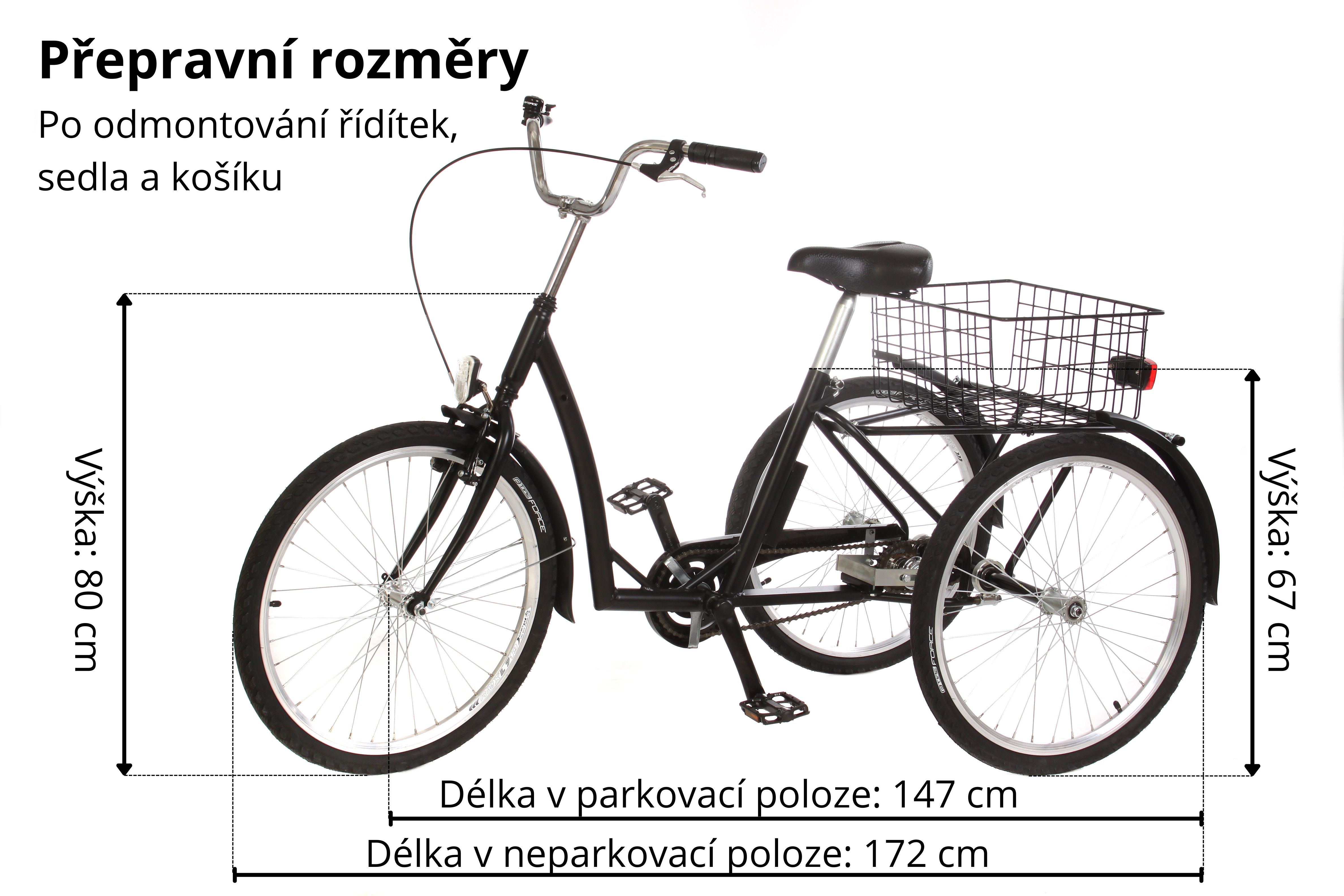 Elektrotříkolka HKK e-STANDARD 24 - tří rychlostní - černá