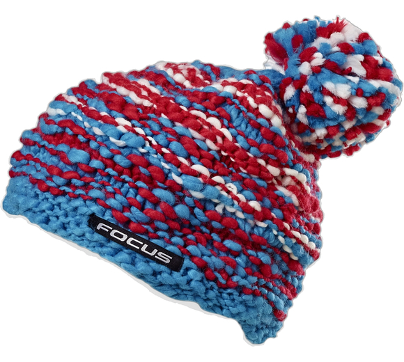 ČEPICE S BAMBULÍ, červená/modrá/bílá