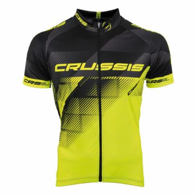 Cyklistický dres CRUSSIS, krátký rukáv, žlutá/černá