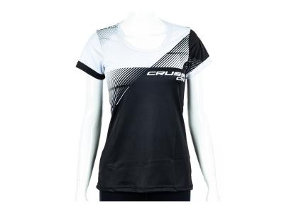 D&aacute;msk&eacute; sportovn&iacute; tričko CRUSSIS - ONE, kr&aacute;tk&yacute; ruk&aacute;v, čern&aacute;/b&iacute;l&aacute;