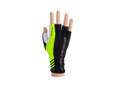 CRUSSIS cyklo rukavice čern&eacute;/žlut&aacute; fluo