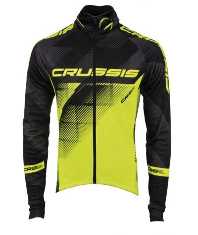 Cyklistická bunda CRUSSIS - černá / žlutá fluo